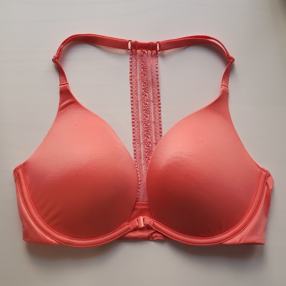 Victoria's Secret Coral lace back bra 32D